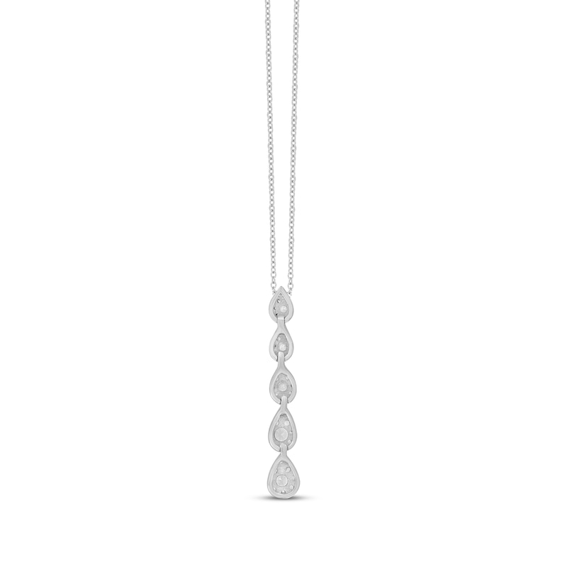 Main Image 3 of Diamond Graduated Pear Drop Necklace 1/2 ct tw 10K White Gold 18"