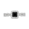 Thumbnail Image 6 of Neil Lane Princess-Cut Black Diamond & White Diamond Engagement Ring 1-1/5 ct tw 14K White Gold