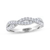 THE LEO Diamond Round-Cut Crossover Twist Anniversary Band 1/2 ct tw 14K White Gold