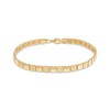 Thumbnail Image 1 of Diamond-Cut Semi-Solid Square-Link Bracelet 10K Yellow Gold 7.5&quot;