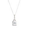 Thumbnail Image 3 of Cushion-Cut Aquamarine & White Lab-Created Sapphire Necklace Sterling Silver 18"
