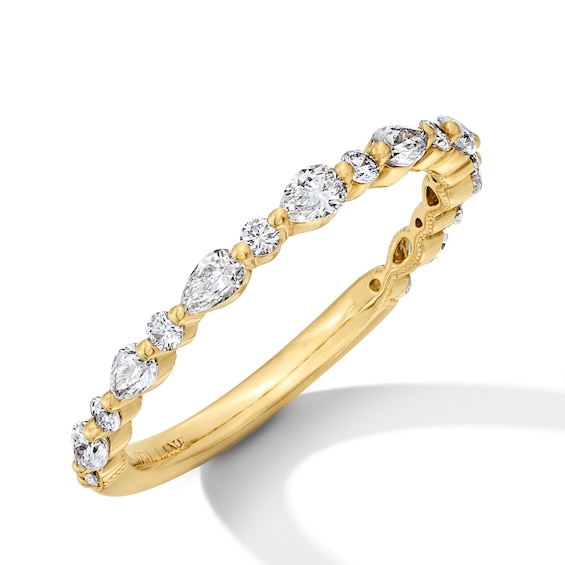 Neil Lane Premiere Pear-Shaped & Round-Cut Diamond Anniversary Band 5/8 ct tw 14K Yellow Gold