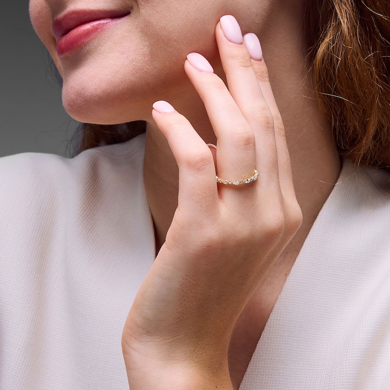 Main Image 5 of Neil Lane Premiere Pear-Shaped & Round-Cut Diamond Anniversary Band 5/8 ct tw 14K Yellow Gold