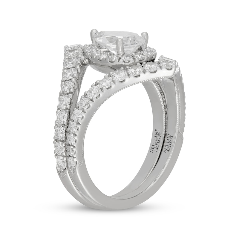 Main Image 2 of Neil Lane Artistry Pear-Shaped Lab-Grown Diamond Chevron Bridal Set 1-7/8 ct tw 14K White Gold