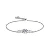 Thumbnail Image 0 of Cushion & Round-Cut White Lab-Created Sapphire Bolo Bracelet Sterling Silver
