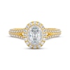 Thumbnail Image 3 of THE LEO Prisma Diamond Oval-Cut Halo Engagement Ring 3/4 ct tw 14K Two-Tone Gold