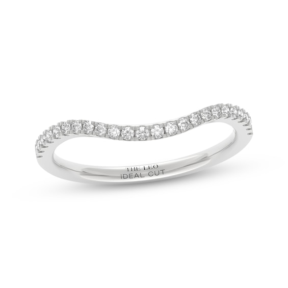 THE LEO Ideal Cut Diamond Curved Wedding Band 1/5 ct tw 14K White Gold