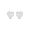 Thumbnail Image 2 of Multi-Diamond Heart-Shaped Stud Earrings 1/2 ct tw 14K White Gold