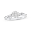 Thumbnail Image 1 of Adore Multi-Diamond Center Flower Bypass Ring 1/3 ct tw 10K White Gold
