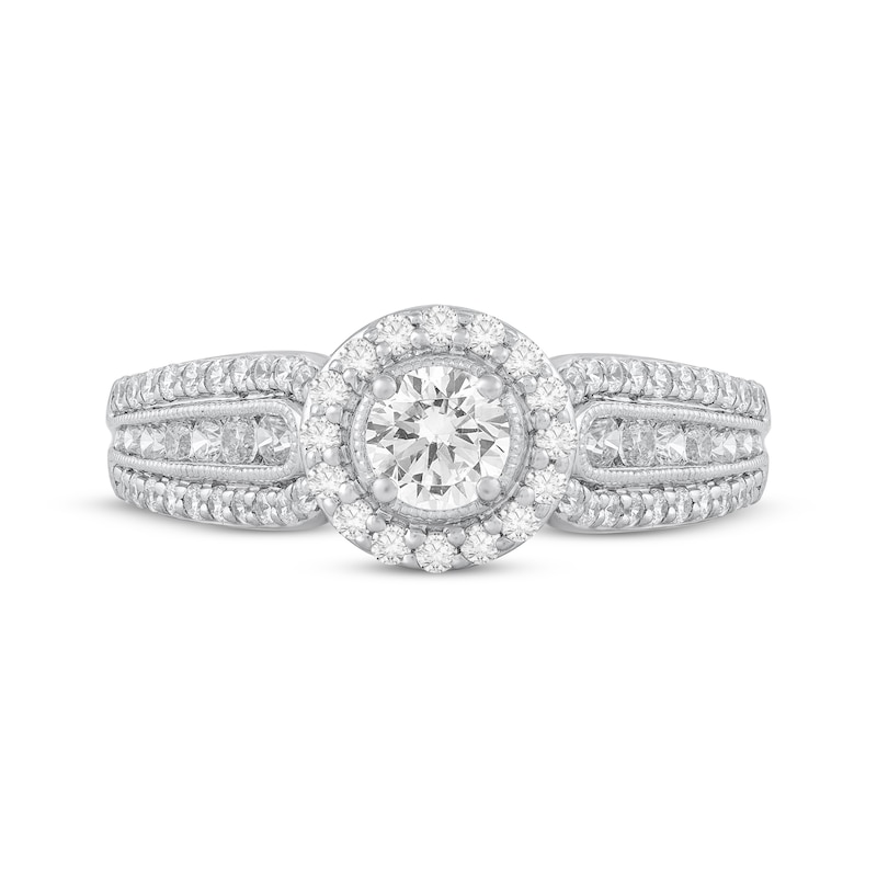 Main Image 3 of Adore Round-Cut Diamond Halo Engagement Ring 1 ct tw 10K White Gold