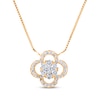 Thumbnail Image 0 of Multi-Diamond Clover Necklace 1/3 ct tw 14K Yellow Gold 18"
