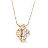 Thumbnail Image 1 of Multi-Diamond Clover Necklace 1/3 ct tw 14K Yellow Gold 18"