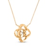 Thumbnail Image 2 of Multi-Diamond Clover Necklace 1/3 ct tw 14K Yellow Gold 18"