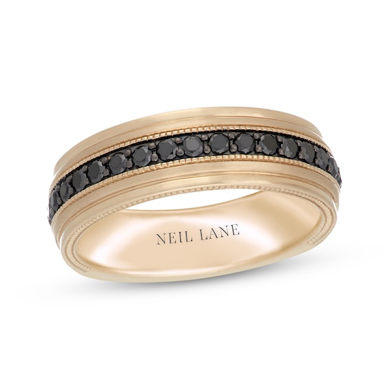 Neil Lane Men's Black Diamond Wedding Band 1/2 ct tw 14K Yellow Gold