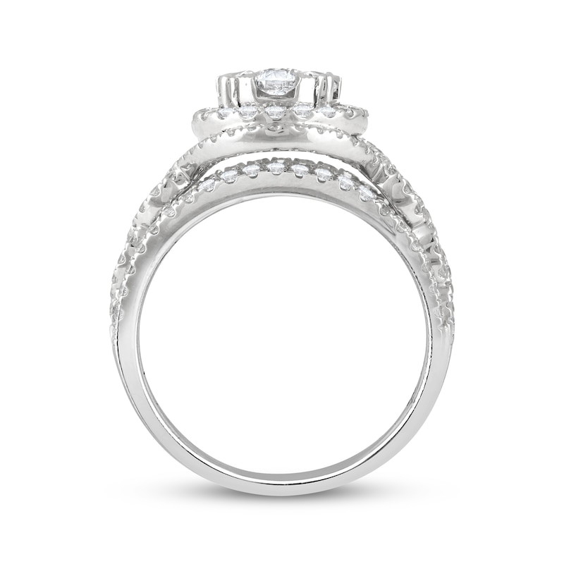 Main Image 2 of Adore Multi-Diamond Double Halo Engagement Ring 1-1/2 ct tw 14K White Gold