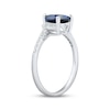 Thumbnail Image 2 of Pear-Shaped Blue Lab-Created Sapphire & White Lab-Created Sapphire Ring Sterling Silver