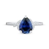 Thumbnail Image 3 of Pear-Shaped Blue Lab-Created Sapphire & White Lab-Created Sapphire Ring Sterling Silver