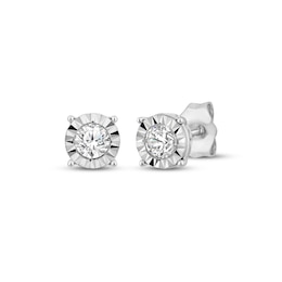 Diamond Solitaire Stud Earrings 1/2 ct tw 10K White Gold (I/I3)