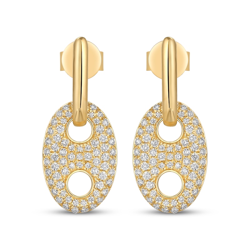 Main Image 2 of STUDIO BY KAY Diamond Mariner Link Drop Earrings 3/4 ct tw 10K Yellow Gold