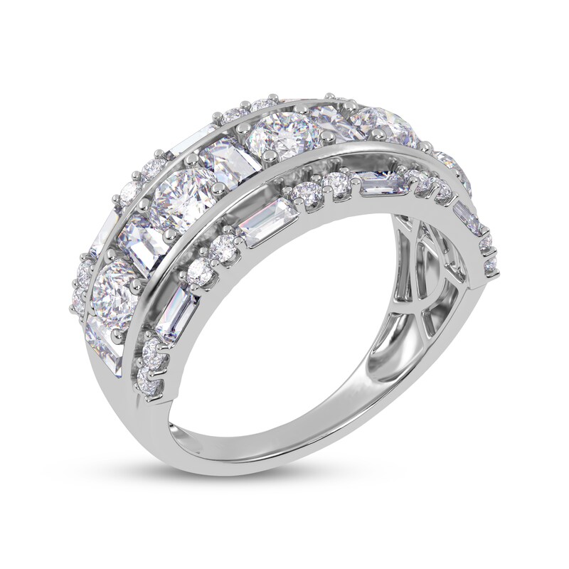 Main Image 2 of KAY Lab-Grown Diamonds Baguette & Round-Cut Three-Row Ring 2 ct tw 14K White Gold