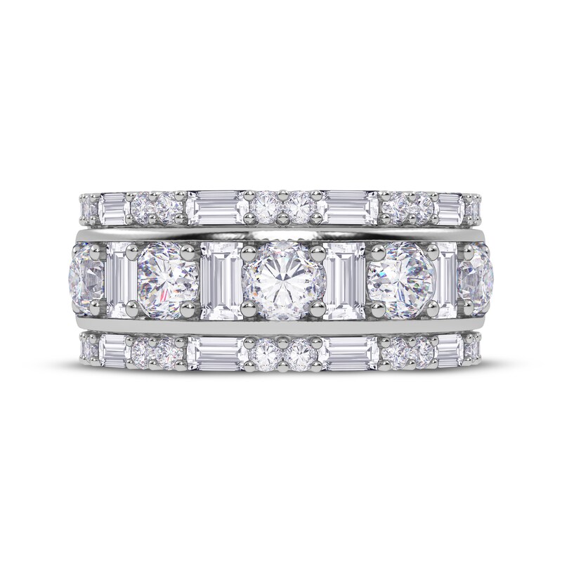 Main Image 3 of KAY Lab-Grown Diamonds Baguette & Round-Cut Three-Row Ring 2 ct tw 14K White Gold
