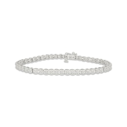 Diamond Scalloped Link Bracelet 1/4 ct tw Sterling Silver 7.25"