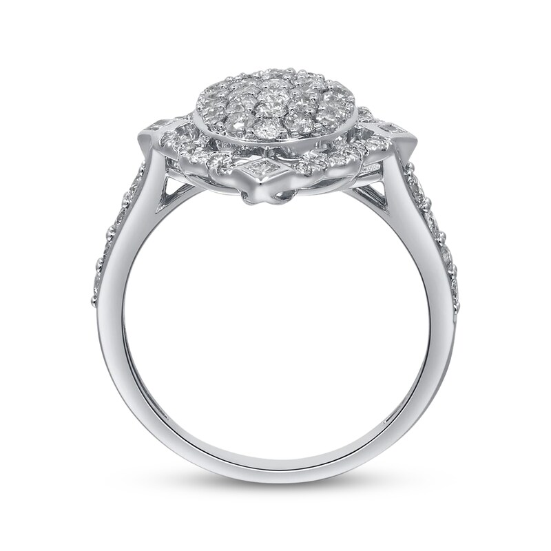 Main Image 3 of Multi-Diamond Oval Ring 1-1/3 ct tw 14K White Gold