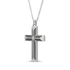 Thumbnail Image 2 of Men's Black Carbon Fiber Cross Necklace Stainless Steel 24"