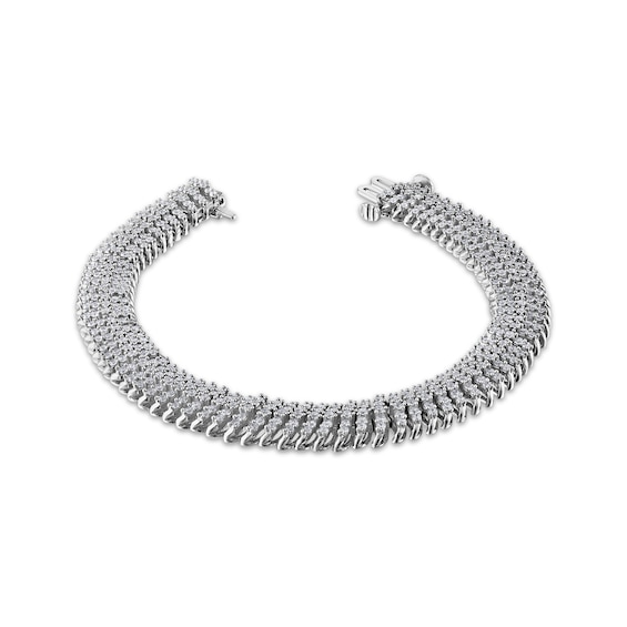 Diamond S-Link Bracelet 5 ct tw 14K White Gold 7"