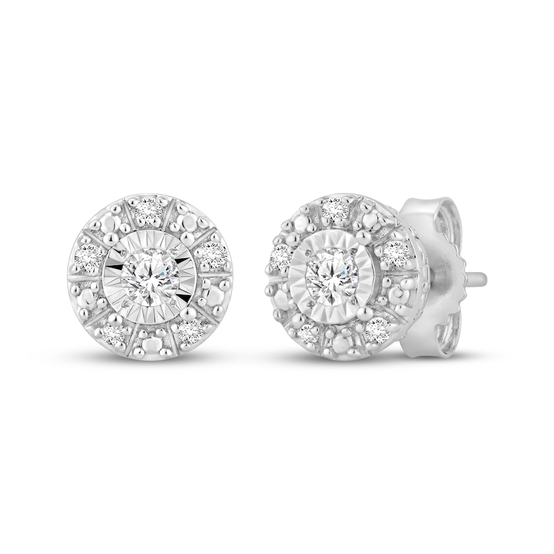 Main Image 3 of Diamond Halo Gift Set 1/5 ct tw Sterling Silver