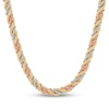 Thumbnail Image 1 of 4.5mm Silk Rope Chain Necklace Semi-Solid 10K Tri-Tone Gold 7.5"