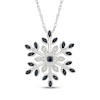 Thumbnail Image 1 of Black & White Diamond Snowflake Necklace 1/10 ct tw Sterling Silver 18"
