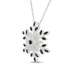 Thumbnail Image 2 of Black & White Diamond Snowflake Necklace 1/10 ct tw Sterling Silver 18"