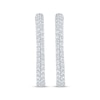 Thumbnail Image 2 of Lab-Grown Diamond Inside-Out Two-Row Hoop Earrings 3 ct tw 10K White Gold