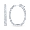 Thumbnail Image 3 of Lab-Grown Diamond Inside-Out Two-Row Hoop Earrings 3 ct tw 10K White Gold