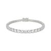 Thumbnail Image 1 of White Lab-Created Sapphire Graduated Tennis Bracelet Sterling Silver 7.25"