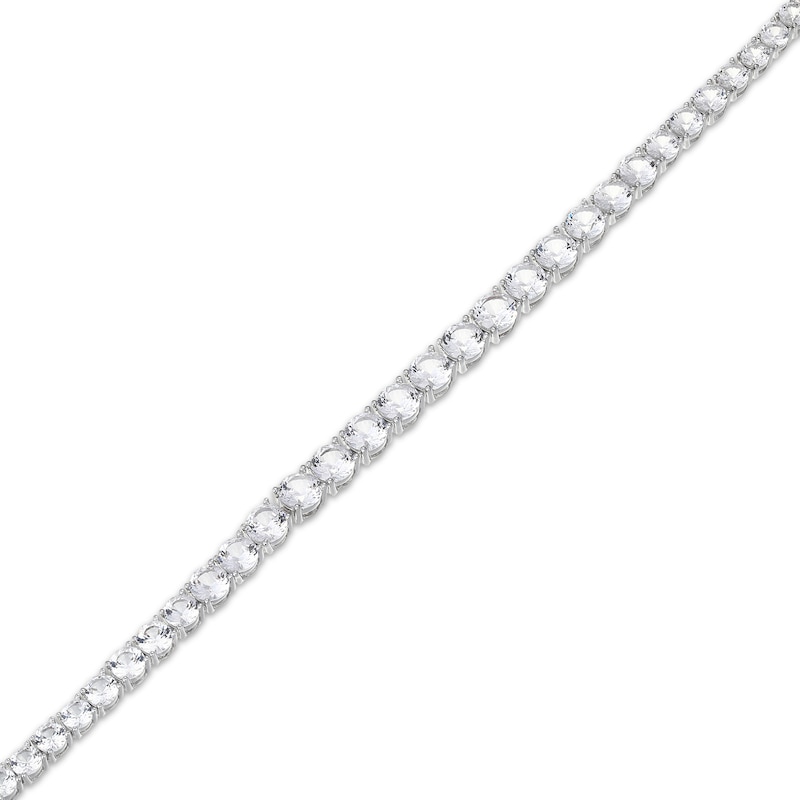 Main Image 2 of White Lab-Created Sapphire Graduated Tennis Bracelet Sterling Silver 7.25"