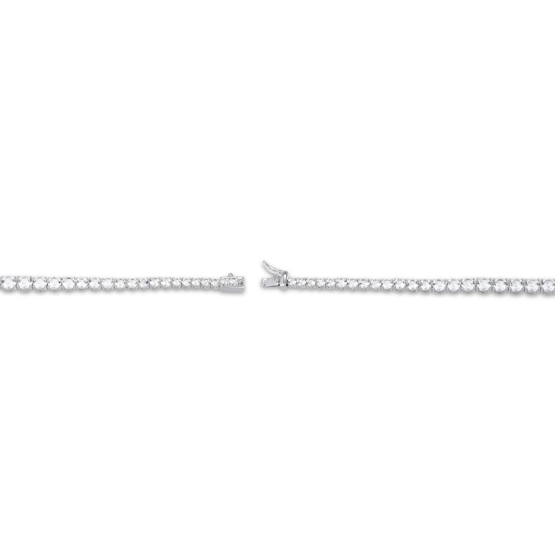 Main Image 3 of White Lab-Created Sapphire Graduated Tennis Bracelet Sterling Silver 7.25"