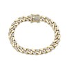 Thumbnail Image 1 of Men's Diamond Alternating Curb Chain Bracelet 1 ct tw 10K Yellow Gold 8.5"