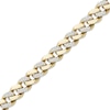 Thumbnail Image 2 of Men's Diamond Alternating Curb Chain Bracelet 1 ct tw 10K Yellow Gold 8.5"