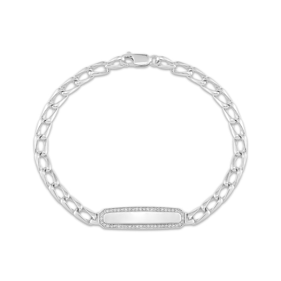 Diamond ID Bracelet 1/4 ct tw Sterling Silver 8"