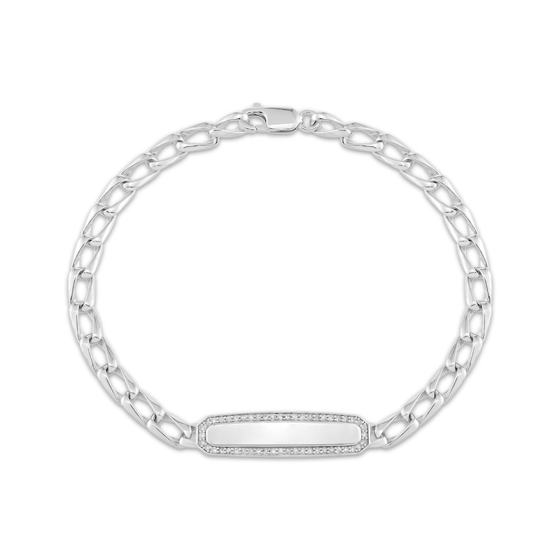 Main Image 1 of Diamond ID Bracelet 1/4 ct tw Sterling Silver 8"