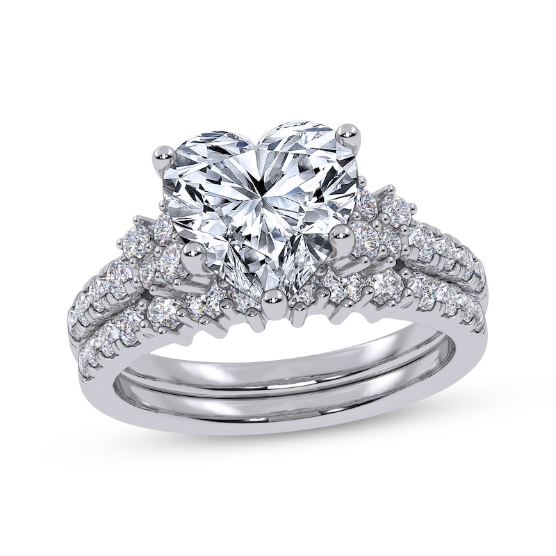 Main Image 1 of Adore Heart-Shaped Lab-Grown Diamond Bridal Set 2-3/4 ct tw 14K White Gold