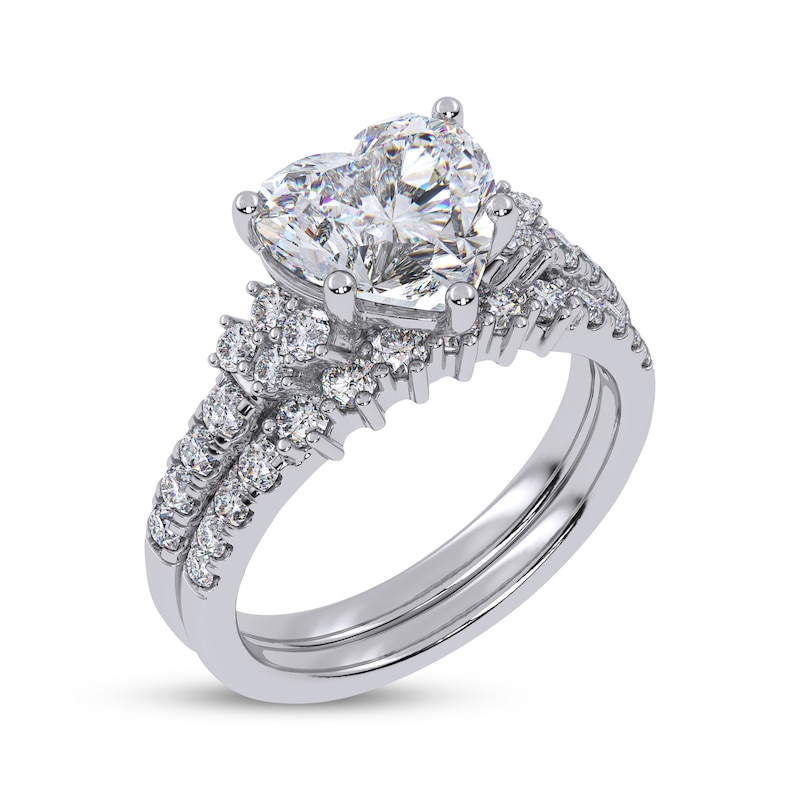Main Image 2 of Adore Heart-Shaped Lab-Grown Diamond Bridal Set 2-3/4 ct tw 14K White Gold