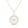 Thumbnail Image 1 of Unstoppable Love Diamond Halo Necklace 1/3 ct tw 10K Rose Gold 19"