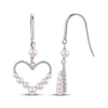 Thumbnail Image 1 of Cultured Pearl Heart Dangle Earrings Sterling Silver