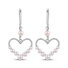 Thumbnail Image 2 of Cultured Pearl Heart Dangle Earrings Sterling Silver