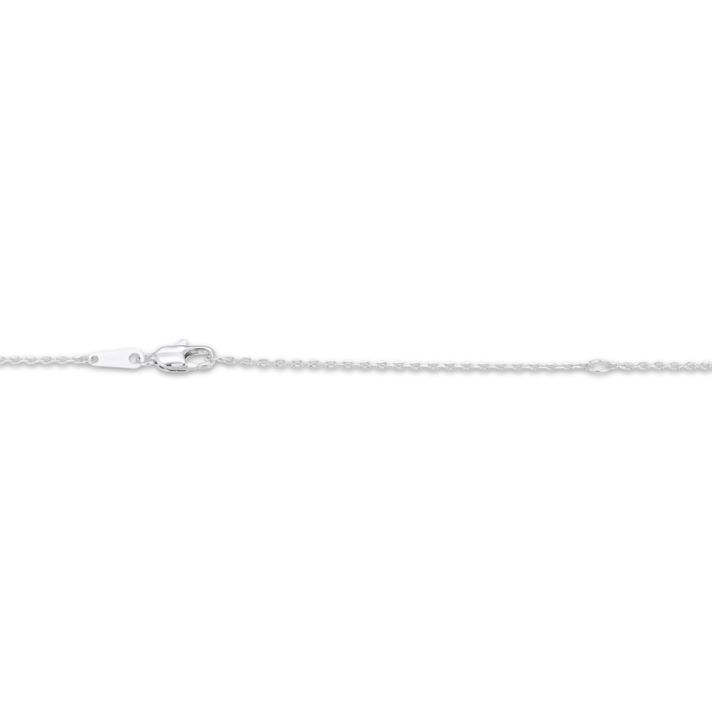 Main Image 4 of Cultured Pearl & White Lab-Created Sapphire Necklace Sterling Silver 18"