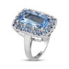 Thumbnail Image 2 of Cushion-Cut Swiss Blue Topaz Scalloped Halo Ring Sterling Silver