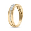 Thumbnail Image 2 of Men's Square-Cut Diamond Three-Stone Wedding Band 1/2 ct tw 10K Yellow Gold
